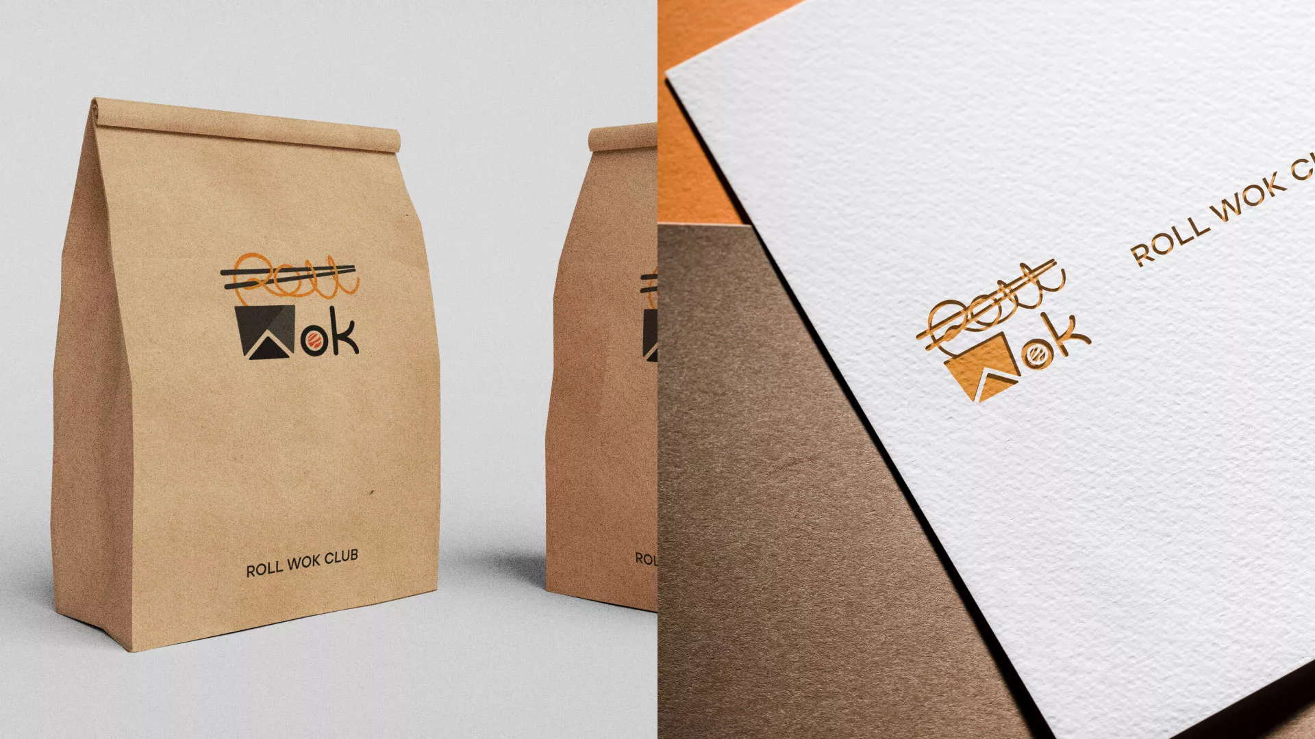 Разработка логотипа суши-бара «Roll Wok Club» в Краснокаменске
